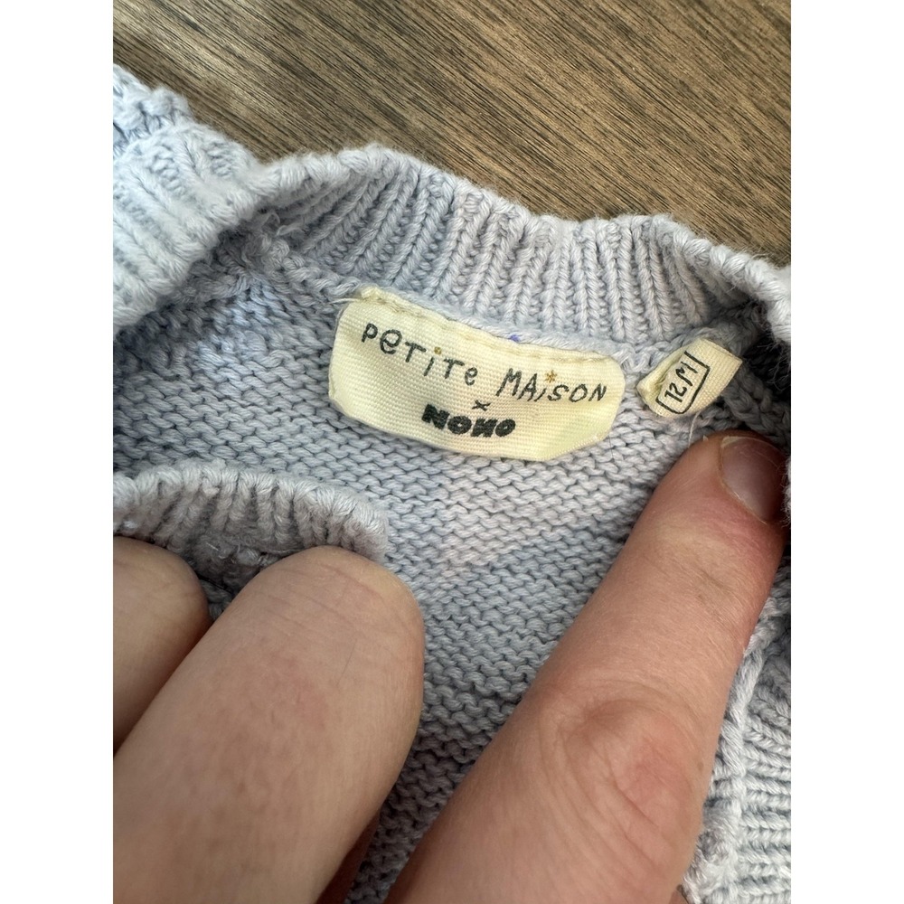 Petite Maison X Nono Sweater Pants Set Baby Boys 9-12M Gray Knit Organic Cotton - Picture 5 of 8